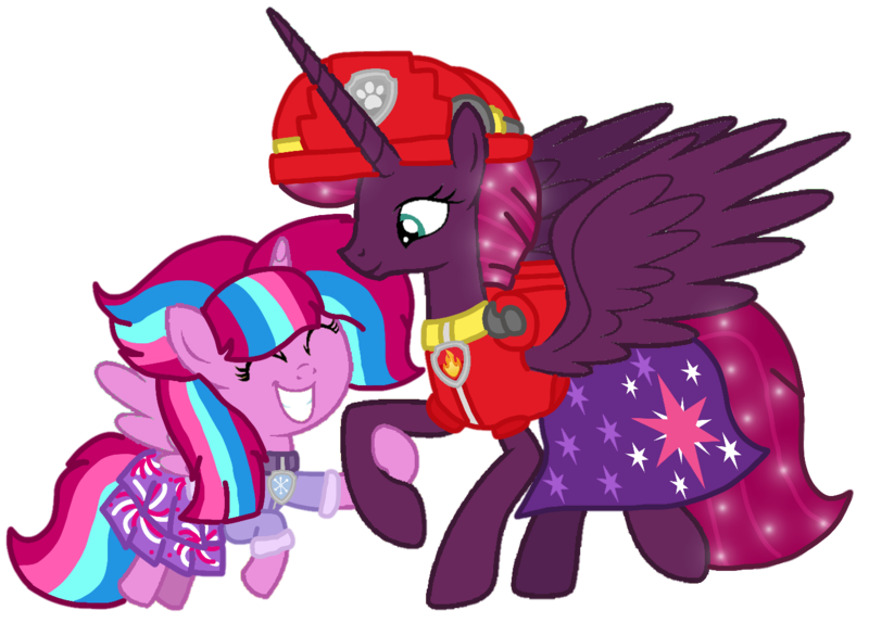 Size: 1381x991 | Tagged: alicorn, alicornified, alternate universe, artist:徐詩珮, base used, bubbleverse, clothes, derpibooru import, female, fizzlepop berrytwist, magical lesbian spawn, magical threesome spawn, marshall (paw patrol), mother and child, mother and daughter, multiple parents, next generation, oc, oc:bubble sparkle, offspring, older, older tempest shadow, parent:glitter drops, parents:glittershadow, parent:spring rain, parents:sprglitemplight, parents:springdrops, parents:springshadow, parents:springshadowdrops, parent:tempest shadow, parent:twilight sparkle, paw patrol, race swap, safe, series:sprglitemplight diary, series:sprglitemplight life jacket days, series:springshadowdrops diary, series:springshadowdrops life jacket days, simple background, teenager, tempesticorn, tempest shadow, transparent background