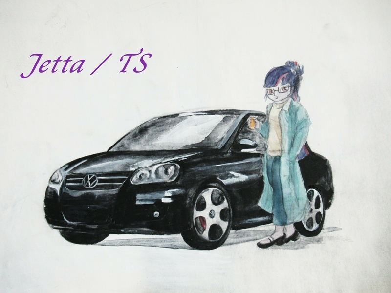 Size: 2048x1536 | Tagged: safe, artist:sakakurabbit, derpibooru import, twilight sparkle, equestria girls, car, clothes, female, hand in pocket, solo, traditional art, vehicle, volkswagen