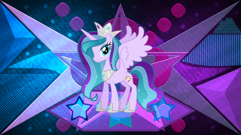 Size: 3840x2160 | Tagged: safe, artist:laszlvfx, derpibooru import, edit, oc, oc:star blossom, alicorn, pony, crown, female, jewelry, mare, regalia, solo, wallpaper, wallpaper edit