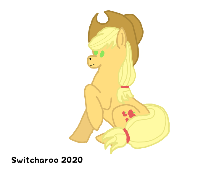 Size: 10000x8000 | Tagged: safe, artist:switcharoo, derpibooru import, applejack, applejack's hat, base used, cowboy hat, cutie mark, happy, hat, high res, raised leg, simple background, sitting, white background