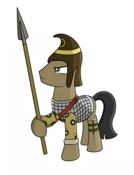 Size: 4300x5600 | Tagged: safe, artist:blazeburn386, derpibooru import, oc, unofficial characters only, earth pony, pony, accessories, angry, armor, axe, clothes, helmet, male, royal guard, soldier, solo, spear, stallion, standing, weapon