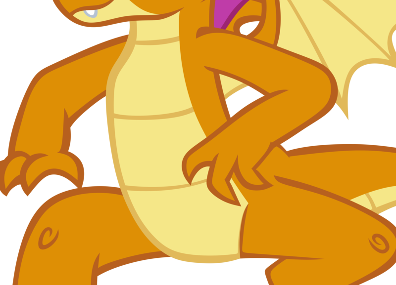 Size: 3283x2367 | Tagged: safe, artist:memnoch, derpibooru import, edit, vector edit, smolder, dragon, sweet and smoky, belly, cropped, dragoness, female, pictures of bellies, simple background, smiling, solo, transparent background, vector