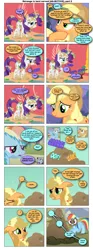 Size: 868x2336 | Tagged: safe, artist:dziadek1990, derpibooru import, edit, edited screencap, screencap, applejack, rainbow dash, rarity, comic:revenge is best served [adjective], a dog and pony show, fall weather friends, look before you sleep, comic, conversation, dialogue, eww, manure, requested art, screencap comic, slice of life, smell, smelly, sniffing, text