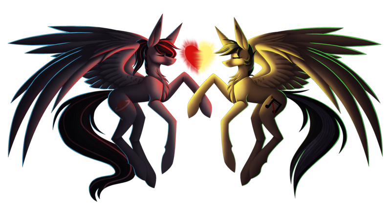 Size: 3730x2000 | Tagged: safe, artist:sadatrix, derpibooru import, oc, oc:antares, oc:artsong, pegasus, pony, female, mare, simple background, transparent background