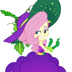Size: 1024x1024 | Tagged: safe, artist:supersamyoshi, derpibooru import, edit, edited screencap, screencap, fluttershy, equestria girls, equestria girls series, holidays unwrapped, spoiler:eqg series (season 2), background removed, bare shoulders, clothes, cornucopia costumes, cropped, female, gloves, hat, o come all ye squashful, simple background, sleeveless, smiling, solo, strapless, sun hat, transparent background