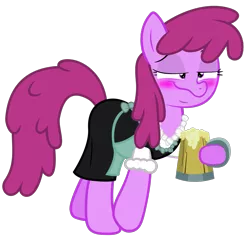 Size: 2209x2149 | Tagged: safe, artist:bastbrushie, derpibooru import, berry punch, berryshine, earth pony, alcohol, beer, blushing, clothes, deutsch, dress, drunk, female, oktoberfest, simple background, smiling, solo, tail, transparent background, vector
