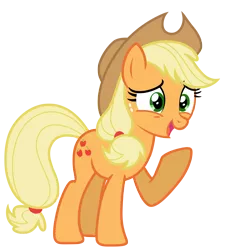 Size: 5953x6533 | Tagged: safe, artist:estories, derpibooru import, applejack, earth pony, pony, absurd resolution, applejack's hat, cowboy hat, female, hat, mare, raised hoof, simple background, solo, stetson, transparent background, vector