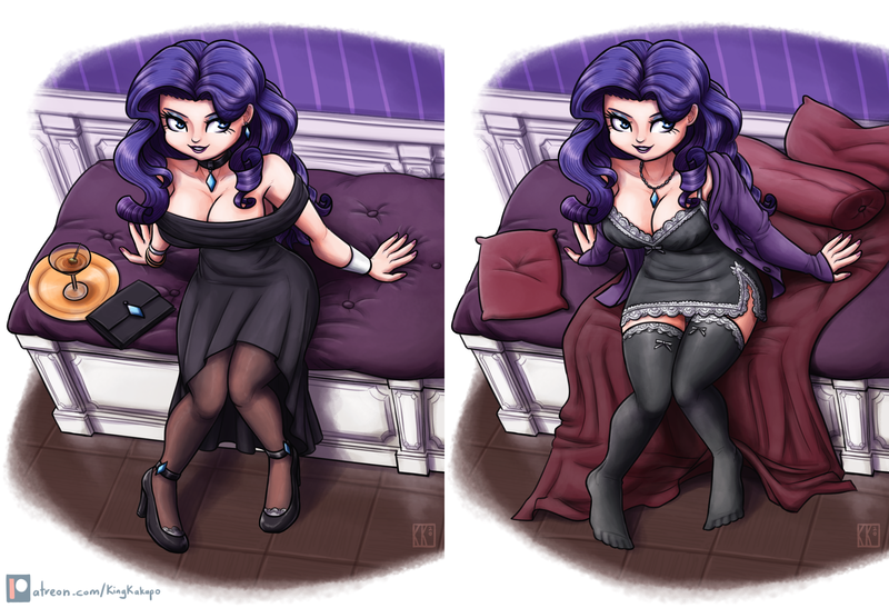 Size: 3800x2600 | Tagged: alcohol, artist:king-kakapo, big breasts, big titty goth gf, bracelet, breasts, busty rarity, choker, cleavage, clothes, curvy, derpibooru import, dress, female, high heels, hourglass figure, human, humanized, jewelry, lingerie, looking at you, looking up, martini, nightgown, pantyhose, pillow, rarity, ribbon, shoes, socks, solo, solo female, stocking feet, stockings, suggestive, thigh highs, zettai ryouiki