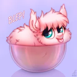 Size: 2210x2206 | Tagged: safe, artist:argigen, derpibooru import, oc, oc:fluffle puff, unofficial characters only, pony, :p, cup, cup of pony, cute, flufflebetes, fluffy, high res, if i fits i sits, micro, ocbetes, rcf community, smol, solo, tongue out