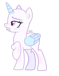 Size: 2048x2616 | Tagged: safe, artist:lazuli, derpibooru import, oc, unofficial characters only, alicorn, pony, alicorn oc, bald, base, eyelashes, heart eyes, horn, raised hoof, simple background, solo, transparent background, wingding eyes, wings