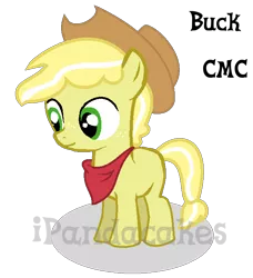Size: 624x684 | Tagged: safe, artist:ipandacakes, derpibooru import, oc, oc:lil' buck, unofficial characters only, earth pony, earth pony oc, offspring, parent:applejack, parent:flim, parents:flimjack, simple background, solo, transparent background