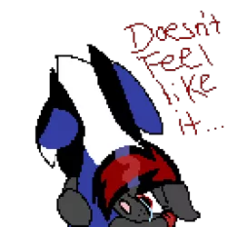 Size: 1024x1024 | Tagged: safe, derpibooru import, oc, oc:buffonsmash, oc:dicemare, pegasus, art, black and white, crying, depressed, dialogue, dicesmash, digital, digital art, grayscale, hug, monochrome, pegasus oc, pixel art, red, sadness, shading, simple background, text, transparent background, wings