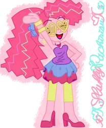 Size: 1024x1229 | Tagged: safe, artist:xxfluffypachirisuxx, derpibooru import, pinkie pie, equestria girls, friendship through the ages, female, image, png, shutter shades, simple background, solo, toodee, transparent background