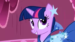 Size: 1280x720 | Tagged: safe, derpibooru import, screencap, twilight sparkle, unicorn, suited for success, clothes, dress, female, gala dress, solo, unicorn twilight