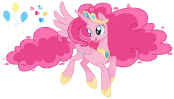 Size: 1280x732 | Tagged: safe, artist:magicuniclaws, derpibooru import, pinkie pie, alicorn, pony, alicornified, base used, ethereal mane, female, pinkiecorn, race swap, simple background, solo, transparent background, xk-class end-of-the-world scenario