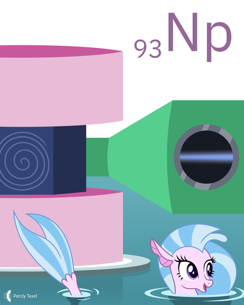 Size: 4000x5000 | Tagged: safe, artist:parclytaxel, derpibooru import, silverstream, seapony (g4), series:joycall6's periodic table, absurd resolution, chemistry, cyclotron, female, neptunium, periodic table, seapony silverstream, smiling, solo, spiral, .svg available, swimming, tail, vector, water