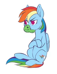 Size: 1662x2142 | Tagged: safe, artist:taytinabelle, derpibooru import, rainbow dash, pegasus, pony, angry, clothes, crossed arms, crossed hooves, cute, ear fluff, female, mare, pouting, silly, simple background, slippers, solo, tank slippers, white background