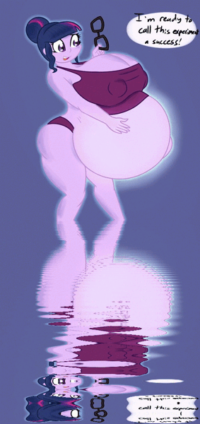 Size: 500x1060 | Tagged: suggestive, artist:funble, derpibooru import, edit, editor:feherdavid, sci-twi, twilight sparkle, equestria girls, animated, belly, belly button, big belly, big breasts, breasts, busty sci-twi, busty twilight sparkle, erect nipples, female, gif, glasses off, huge belly, huge breasts, impossibly large belly, mirrored, nipple outline, outie belly button, preglight sparkle, pregnant, pregnant equestria girls, pregnant expansion, reflection, ripples, solo, solo female