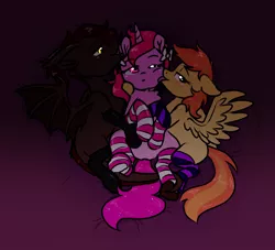 Size: 2200x2000 | Tagged: suggestive, artist:whitehershey, derpibooru import, oc, oc:carrot spring, oc:whiskey dreams, unofficial characters only, blushing, clothes, licking, socks, striped socks, tongue out