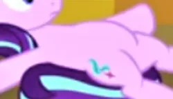Size: 490x283 | Tagged: safe, derpibooru import, edit, edited screencap, screencap, starlight glimmer, the last problem, belly, cropped, featureless crotch, female, lying down, on back, pictures of bellies, solo