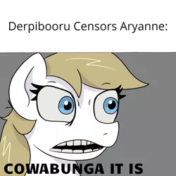 Size: 1024x1024 | Tagged: safe, artist:anonymous, derpibooru import, oc, oc:aryanne, pony, art pack:marenheit 451, /mlp/, cowabunga it is, meme, meta, nazi, ponified meme