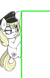 Size: 379x591 | Tagged: safe, artist:lyrabop, derpibooru import, oc, oc:aryanne, unofficial characters only, earth pony, pony, art pack:marenheit 451, /mlp/, eyeshadow, female, hat, makeup, mare, nazi, peaked cap, simple background, solo, swastika