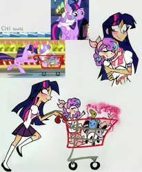 Size: 2510x3049 | Tagged: safe, artist:citi, derpibooru import, screencap, princess flurry heart, twilight sparkle, alicorn, human, a flurry of emotions, humanized, magic, scene interpretation, screencap reference, telekinesis, twilight sparkle (alicorn)