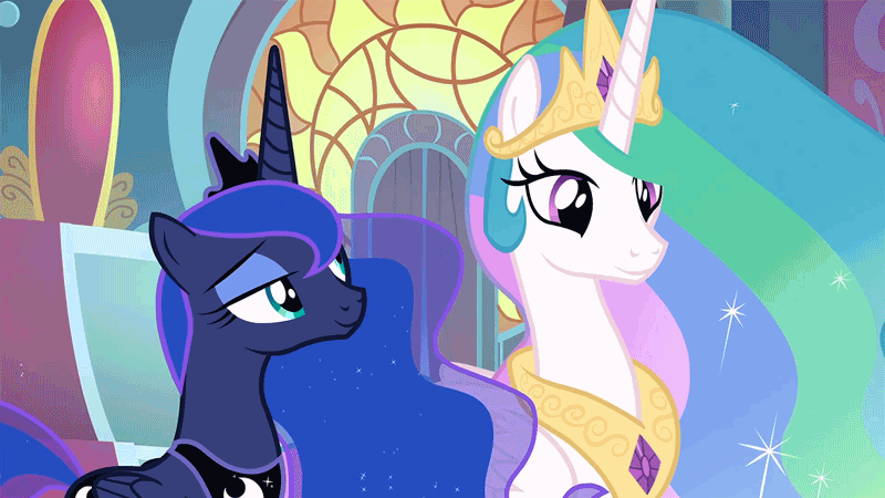 Size: 800x450 | Tagged: safe, derpibooru import, edit, edited screencap, editor:lolledits, screencap, princess celestia, princess luna, alicorn, pony, the beginning of the end, :p, animated, blep edit, blinking, cute, cutelestia, female, follow the leader, gif, happy, hnnng, jewelry, loop, lunabetes, majestic as fuck, mare, raspberry, regalia, royal sisters, siblings, sillestia, silluna, silly, sisters, smiling, spittle, tongue out, weapons-grade cute