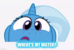 Size: 672x457 | Tagged: safe, derpibooru import, trixie, obscure reference, reference, reference needed, where's my water