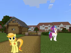 Size: 2048x1536 | Tagged: safe, artist:topsangtheman, derpibooru import, jonagold, marmalade jalapeno popette, queen novo, earth pony, pony, appleoosa's most wanted, my little pony: the movie, apple family member, looking at you, minecraft, sweet apple acres