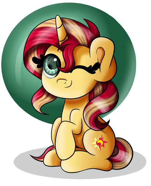 Size: 3400x4200 | Tagged: safe, artist:mlp-melodymark, derpibooru import, sunset shimmer, pony, unicorn, cute, female, high res, mare, one eye closed, shimmerbetes, simple background, solo, white background, wink