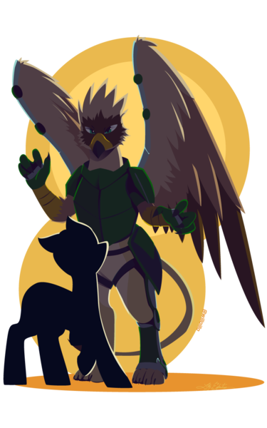 Size: 800x1280 | Tagged: safe, artist:willoillo, derpibooru import, oc, oc:serilde, unofficial characters only, gryphon, action pose, griffon oc, intimidating, sierra nevada, simple background, transparent background