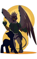 Size: 800x1280 | Tagged: safe, artist:willoillo, derpibooru import, oc, oc:serilde, unofficial characters only, gryphon, action pose, griffon oc, intimidating, sierra nevada, simple background, transparent background