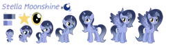 Size: 1280x331 | Tagged: safe, artist:stellamoonshine, derpibooru import, oc, oc:stella moonshine, unofficial characters only, alicorn, pony, 5-year-old, age progression, baby, baby pony, female, filly, mare, offspring, parent:princess luna, parent:stygian, simple background, solo, teenager, transparent background