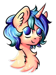 Size: 2550x3375 | Tagged: safe, artist:coco-drillo, derpibooru import, oc, oc:dex, pony, unicorn, bust, chest fluff, colourful, ear fluff, horn, male, messy mane, portrait, simple background, stallion, transparent background, unicorn oc