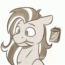 Size: 3000x3000 | Tagged: safe, artist:jellysiek, derpibooru import, oc, pegasus, pony, eating, food, pocky, simple background, sketch, smiling, solo, white background