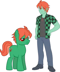 Size: 3751x4500 | Tagged: safe, artist:limedazzle, derpibooru import, oc, oc:ruby sword, unofficial characters only, pony, equestria girls, clothes, deadpan, looking at you, reference sheet, show accurate, simple background, standing, transparent background, unimpressed