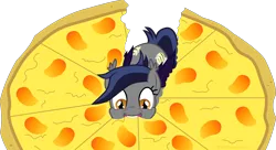 Size: 2200x1200 | Tagged: safe, artist:batponyecho, derpibooru import, oc, oc:echo, unofficial characters only, bat pony, pony, bat pony oc, bat wings, cutie mark, eating, female, food, happy, mango, mango pizza, mare, nom, pizza, pure unfiltered evil, simple background, solo, tail, that batpony sure does love mangoes, transparent background, vector, wings