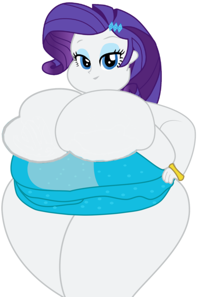 Size: 1024x1549 | Tagged: suggestive, artist:shitigal-artust, derpibooru import, edit, editor:feherdavid, rarity, equestria girls, breasts, fat, fat boobs, fat edit, fat fetish, female, fetish, raritubby, simple background, solo, transparent background