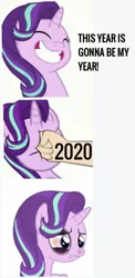 Size: 574x1174 | Tagged: semi-grimdark, derpibooru import, edit, starlight glimmer, 2020, 2020 hate, abuse, abuse edit, black eye, comic, fist, glimmerbuse, meme, metaphor, op has a point, op is a duck, ouch, relatable