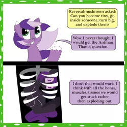 Size: 1574x1579 | Tagged: safe, artist:white-tigress-12158, derpibooru import, oc, changeling, pony, purple changeling, reversalmushroom, vore