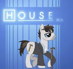 Size: 768x727 | Tagged: artist needed, safe, derpibooru import, ponified, earth pony, pony, crossover, gregory house, house m.d., male, stallion