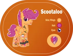 Size: 1400x1068 | Tagged: safe, artist:n0kkun, derpibooru import, scootaloo, pegasus, pony, absurd resolution, alternate hairstyle, alternate universe, bracelet, commission, cutie mark, ear piercing, earring, eyebrow piercing, facial hair, headcanon, jewelry, lip piercing, male, older, older scootaloo, orange background, piercing, reference sheet, scar, simple background, solo, spiked wristband, stallion, stubble, tattoo, the cmc's cutie marks, trans male, transgender, transparent background, wing piercing, wristband