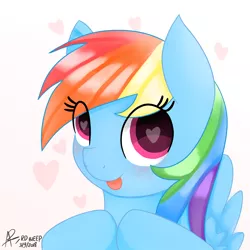 Size: 1280x1280 | Tagged: safe, artist:rivin177, derpibooru import, rainbow dash, pegasus, pony, :p, blushing, bust, cute, dashabetes, eye clipping through hair, female, heart, heart eyes, mare, portrait, simple background, solo, tongue out, white background, wingding eyes