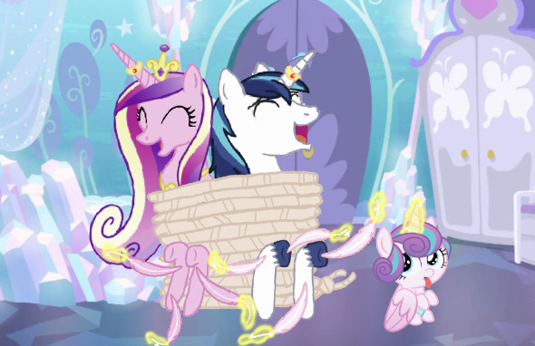 Size: 590x382 | Tagged: safe, artist:fantasia-bases, artist:princessdestiny200i, derpibooru import, princess cadance, princess flurry heart, shining armor, alicorn, pony, unicorn, baby, bondage, crown, crystal empire, diaper, eyes closed, family, father and child, father and daughter, feather, female, filly, glowing horn, hoof tickling, horn, horn ring, jewelry, laughing, levitation, magic, magic suppression, male, mare, mother and child, mother and daughter, open mouth, regalia, ring, rope, rope bondage, shiningcadance, shipping, stallion, story included, straight, telekinesis, tickle torture, tickling, tied up, tongue out, underhoof, unshorn fetlocks