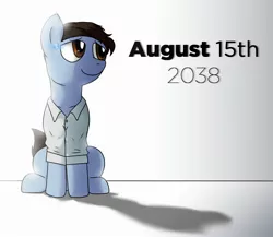 Size: 2300x2000 | Tagged: safe, artist:wolftendragon, derpibooru import, android, earth pony, robot, connor, crossover, detroit: become human, male, rk800, sitting, smiling, solo, video game