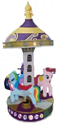 Size: 362x764 | Tagged: safe, derpibooru import, applejack, cheese sandwich, fluttershy, pinkie pie, rainbow dash, rarity, starlight glimmer, twilight sparkle, 1000 hours in ms paint, canterlot, carousel, kiddie ride