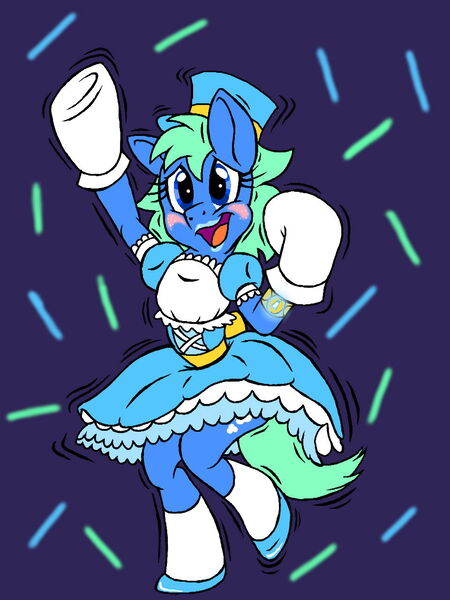 Size: 960x1280 | Tagged: safe, artist:dashingjack, derpibooru import, oc, oc:brainstorm, unofficial characters only, earth pony, semi-anthro, clothes, crossdressing, dress, idol, male, solo