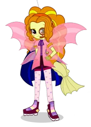 Size: 1404x1966 | Tagged: safe, artist:starflashing twinkle, derpibooru import, adagio dazzle, equestria girls, ascot, bracelet, clothes, cute, disguise, disguised siren, female, fin wings, fish tail, headset, jewelry, looking at you, monocle, pantyhose, simple background, solo, transparent background, wings