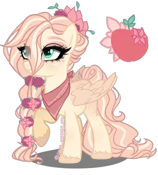 Size: 1900x2100 | Tagged: safe, artist:gihhbloonde, artist:meimisuki, derpibooru import, oc, unofficial characters only, pegasus, pony, base used, eye clipping through hair, female, magical lesbian spawn, mare, offspring, parent:applejack, parent:fluttershy, parents:appleshy, simple background, solo, transparent background